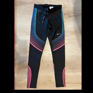 Rainbow black Nike leggings XS